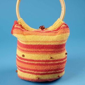 NEW San Diego hat company cotton
Crochet Handbag Wooden Handles Beaded Accents